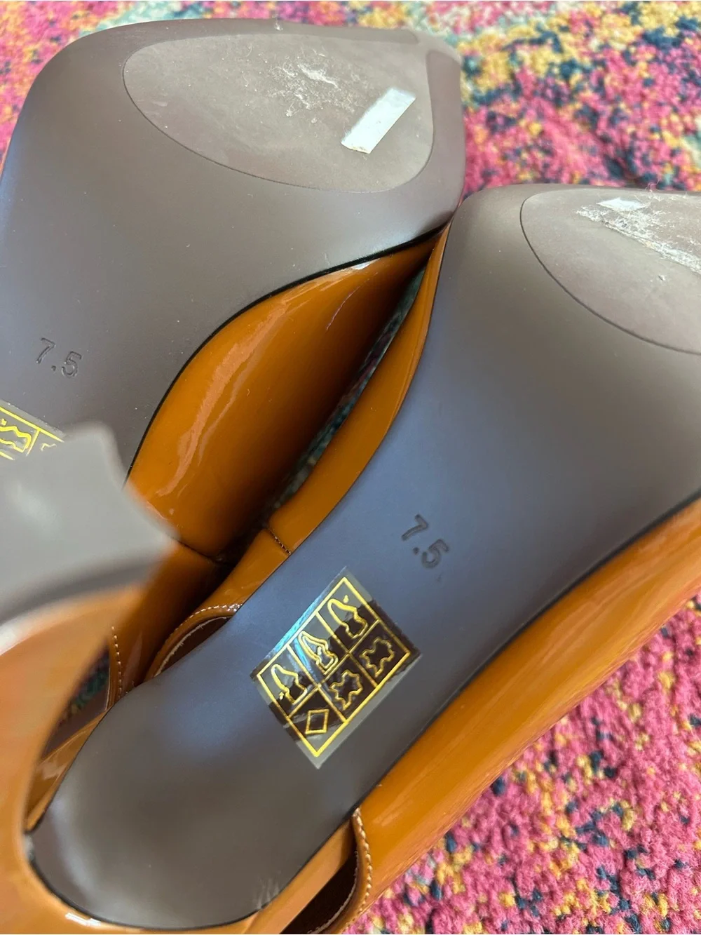 Jeffrey Campbell | Women's Caramel Patent Leather Slingback Alimony Pumps Sz 7.5